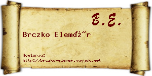 Brczko Elemér névjegykártya